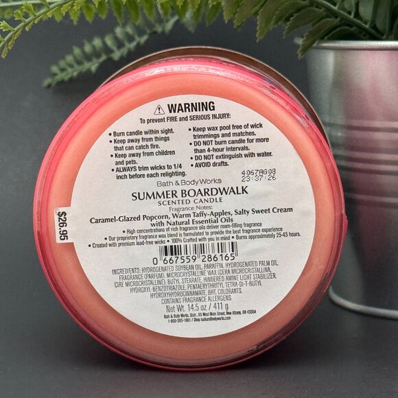 BBW Summer Boardwalk Bath & Body Works 3 Wick Candle - Picture 6 of 7